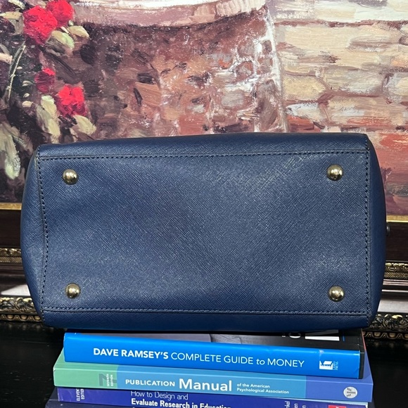 Michael Kors Blue Leather Dome Satchel - Picture 5 of 11